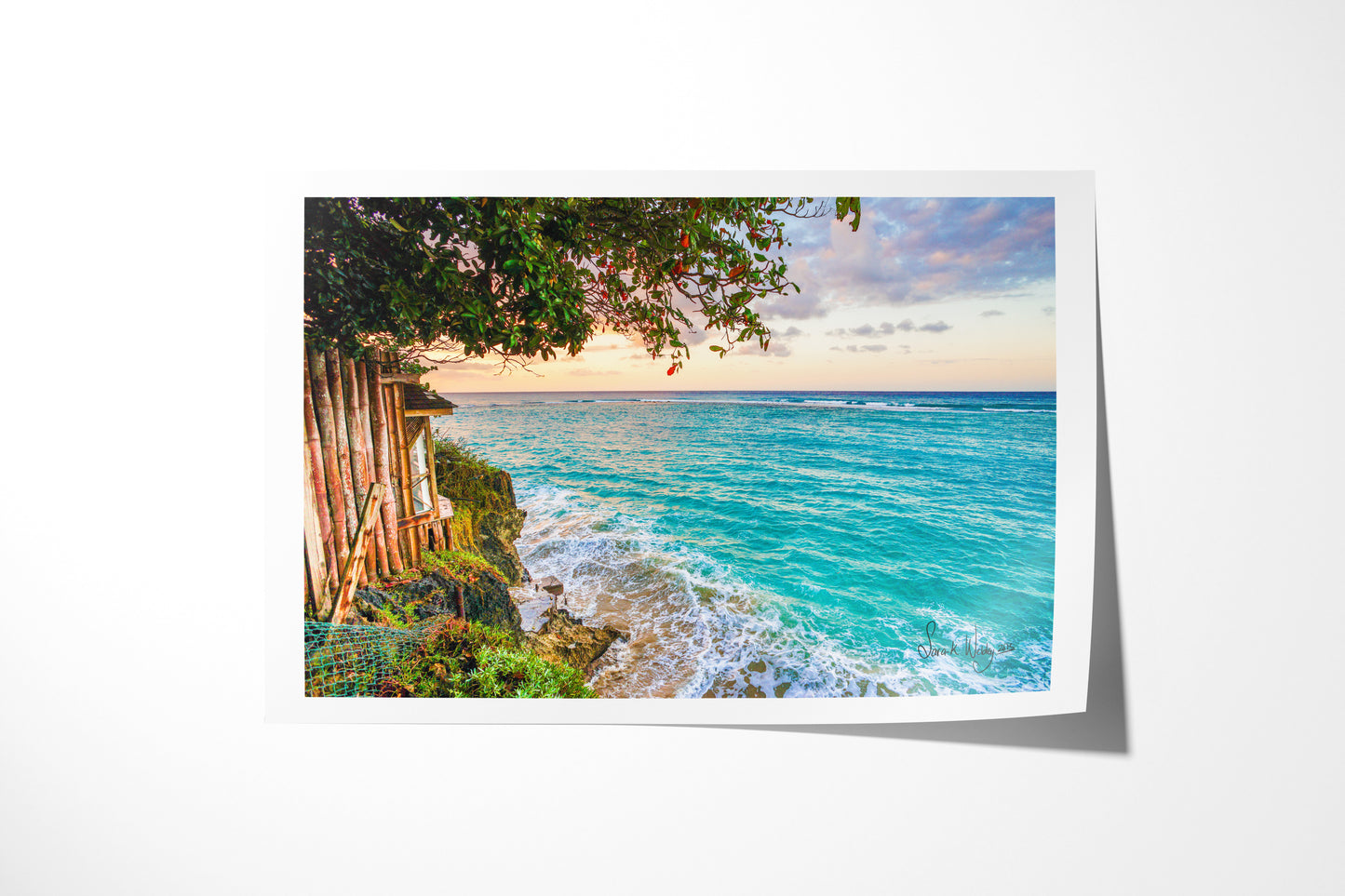 Sunset Serenade - Caribbean Seascape with Jamaica Inn Cabin Print